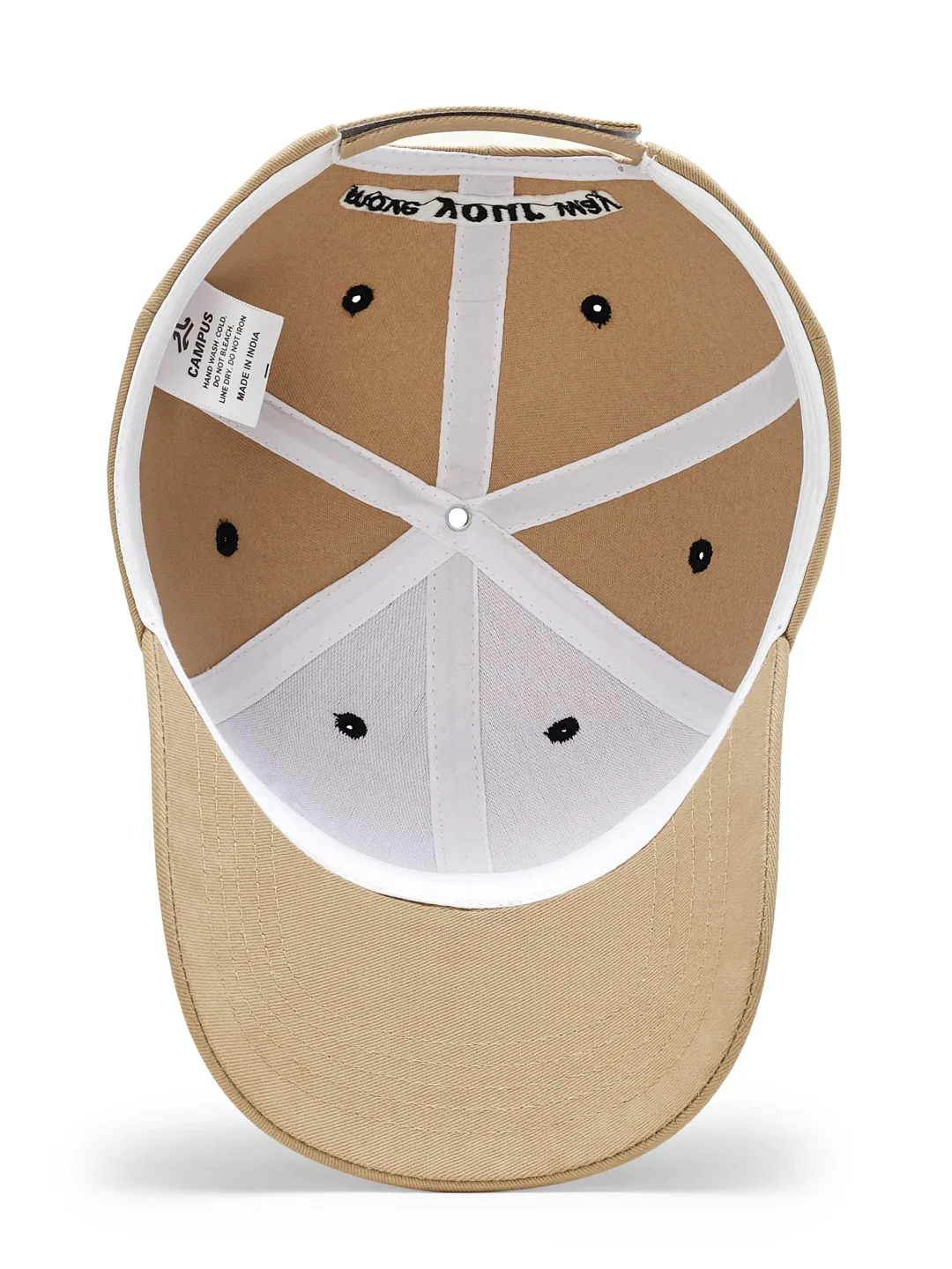 Brushed Cotton Twill Beige Unisex Cap - Image 4