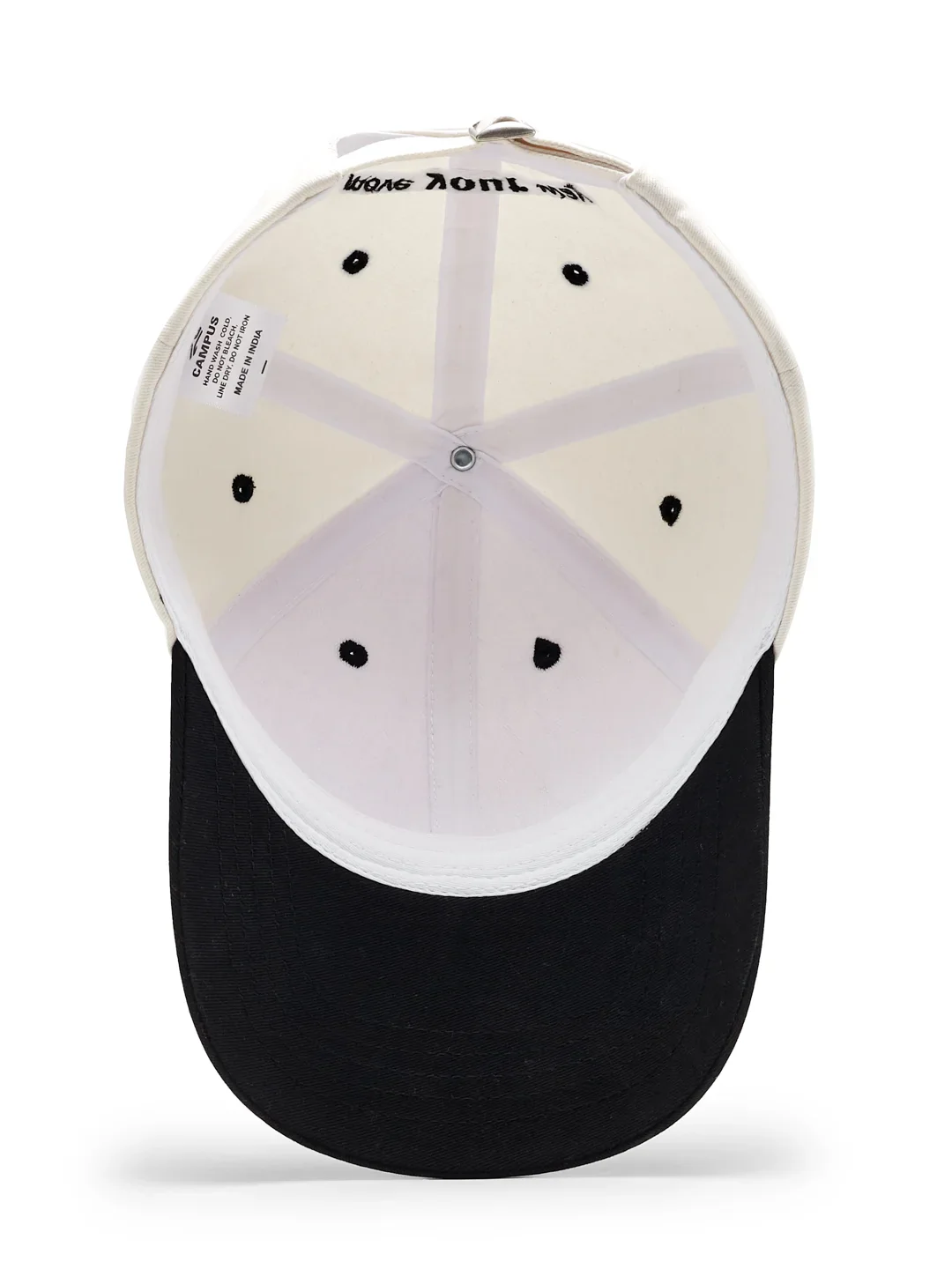Dual Color Cotton Off White Unisex Cap - Image 4