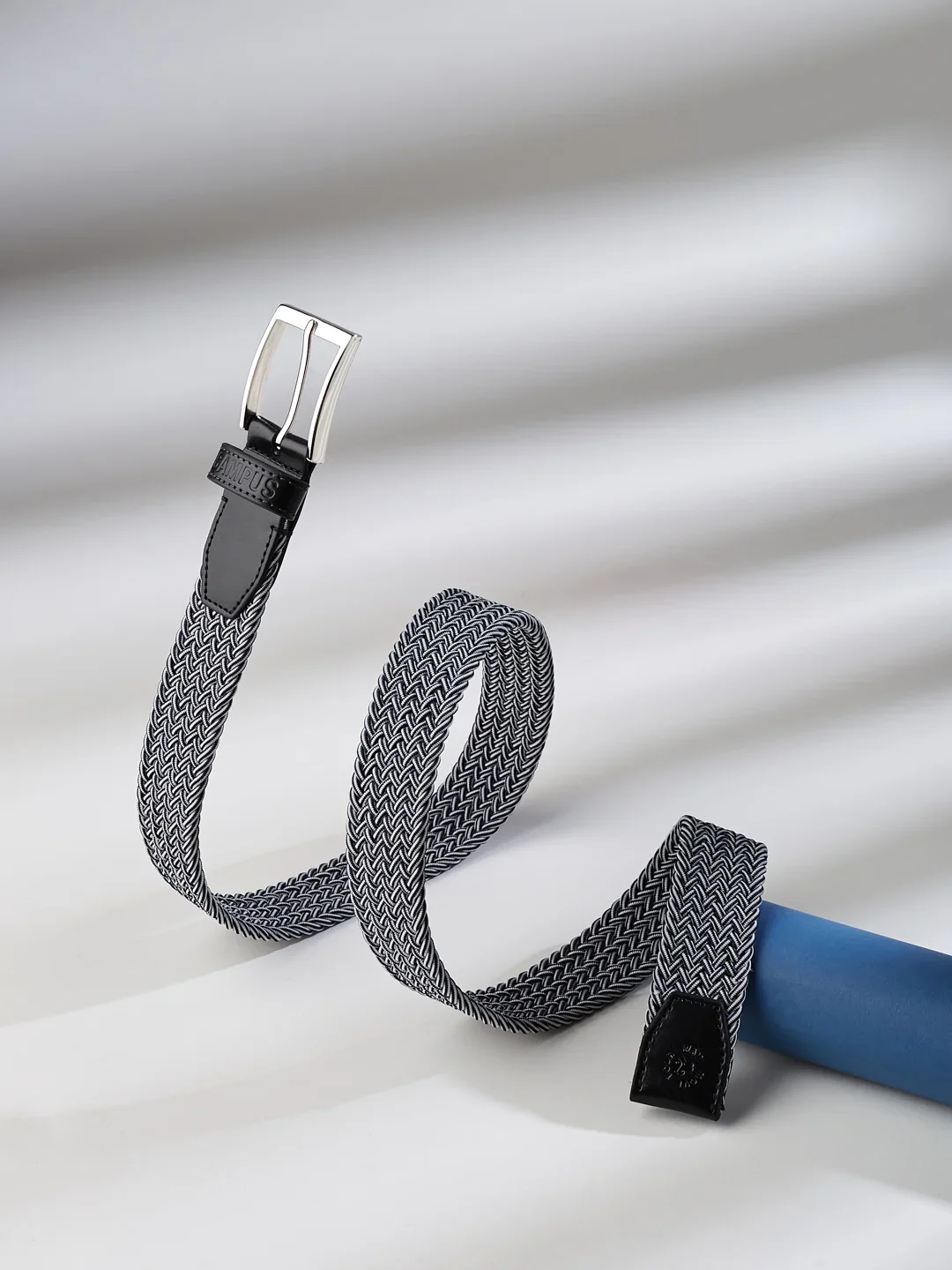 Dual Tone Braided Blue Unisex Belt - Image 2