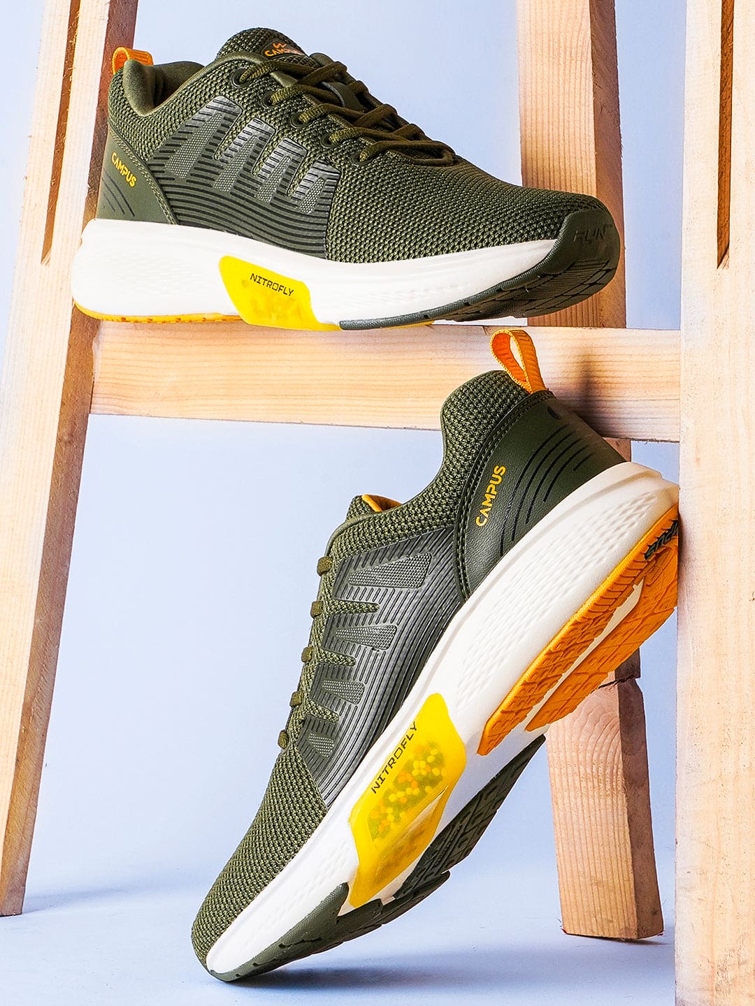 FINCH Olive Men's Running Shoes - Image 5