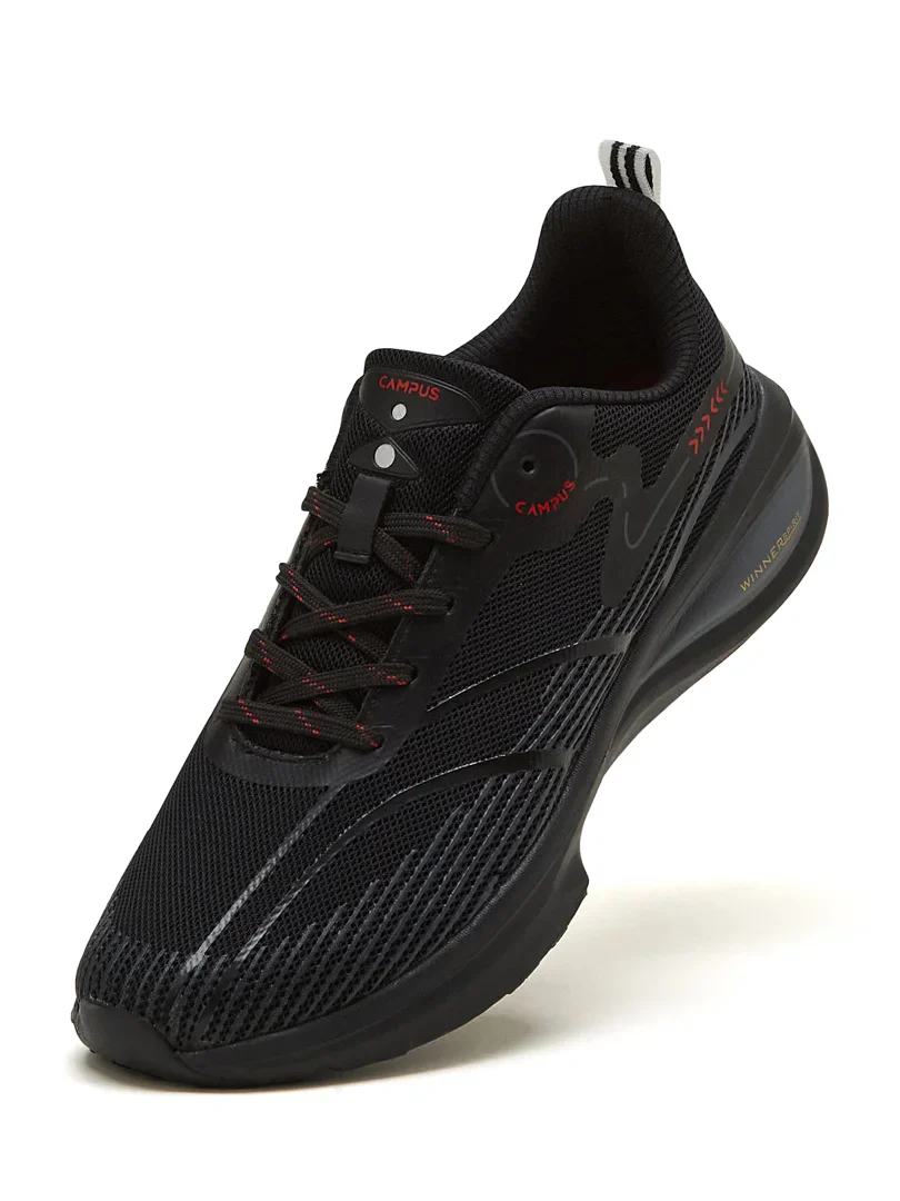 GLITCH Black Men's Running Shoes - Image 3