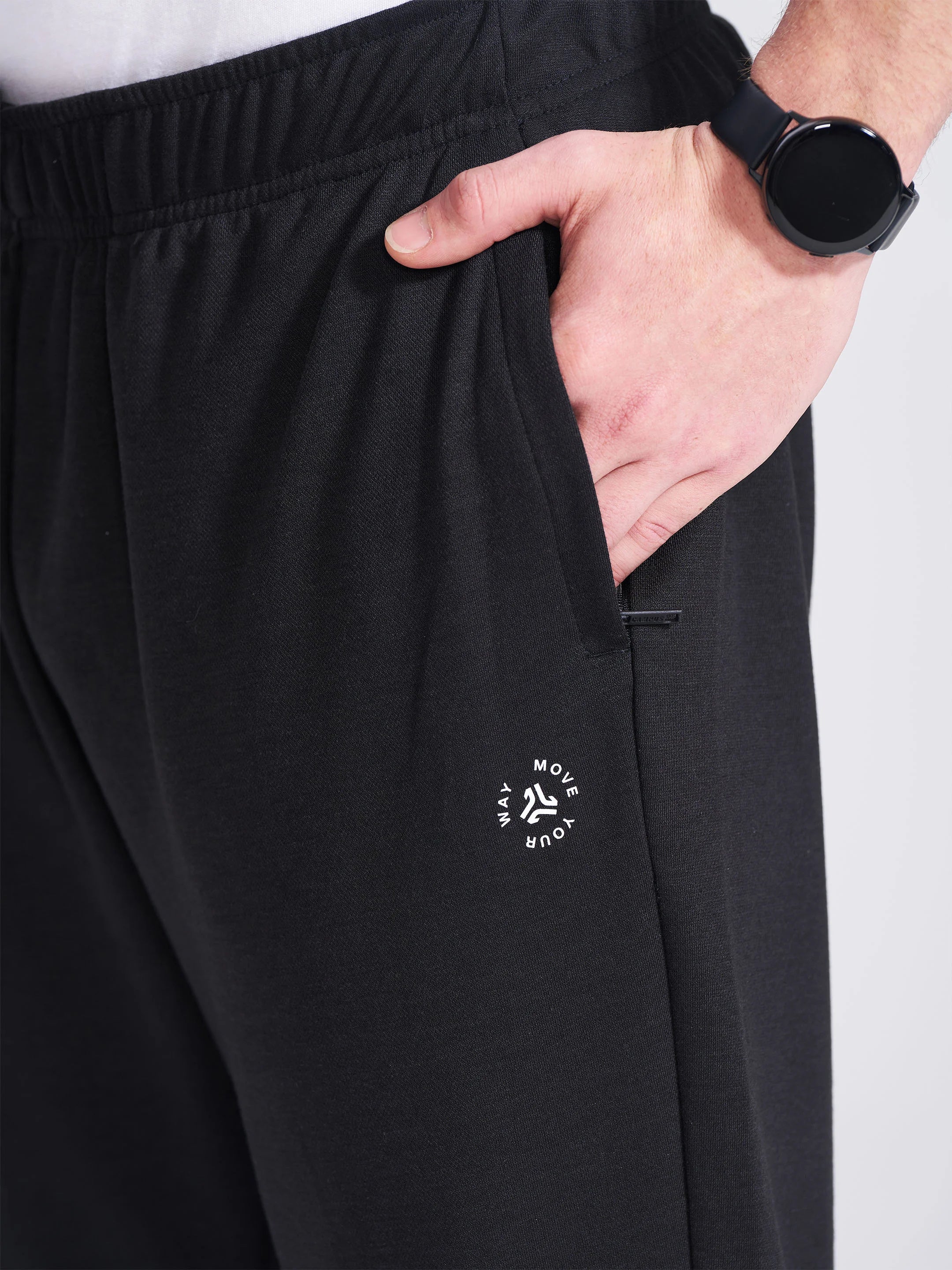 Men's Black Regular Fit Track Pants - Image 4