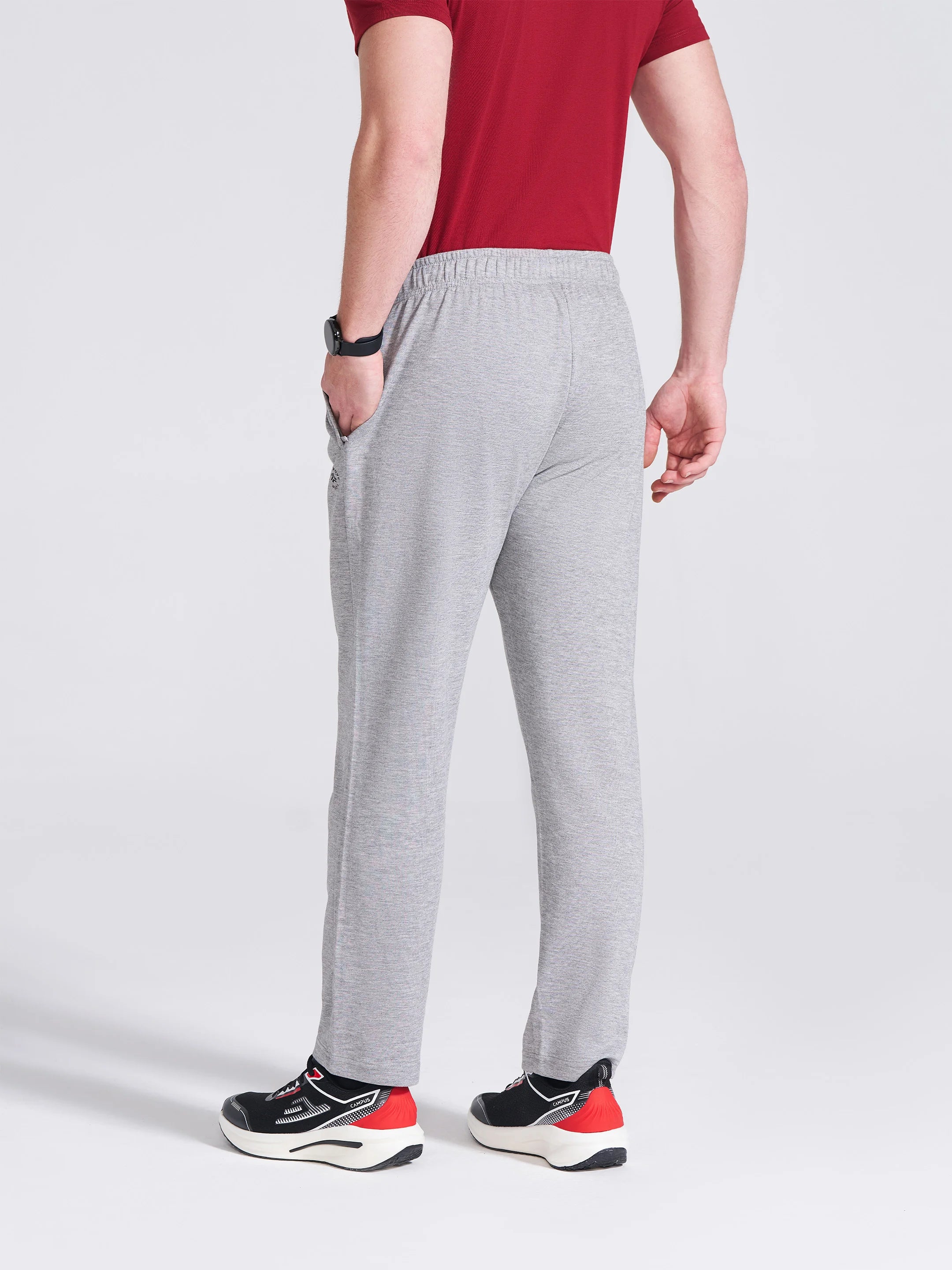 Men's Grey Regular Fit Track Pants - Image 5