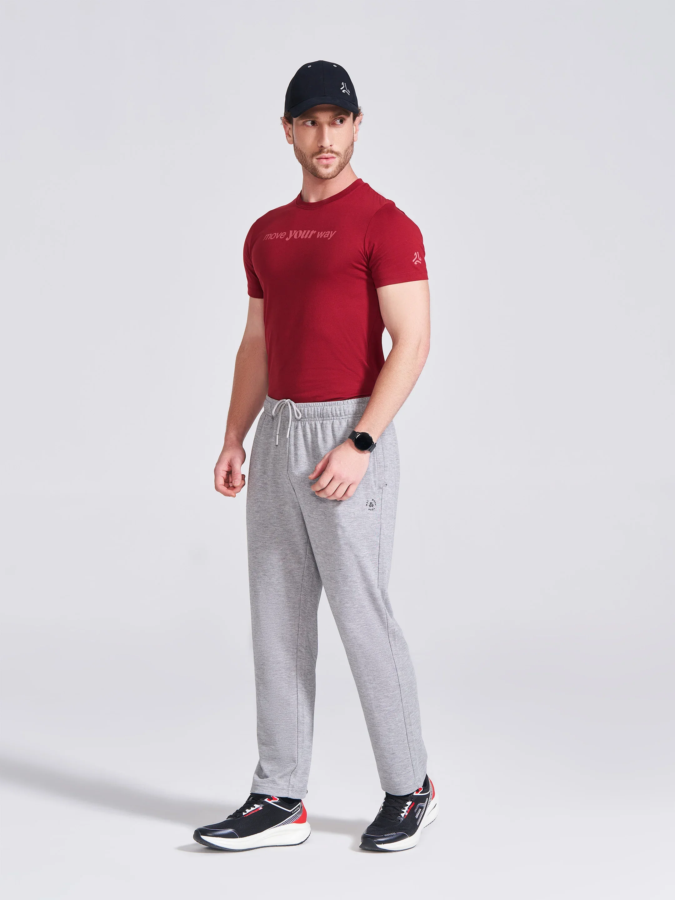 Men's Grey Regular Fit Track Pants - Image 6