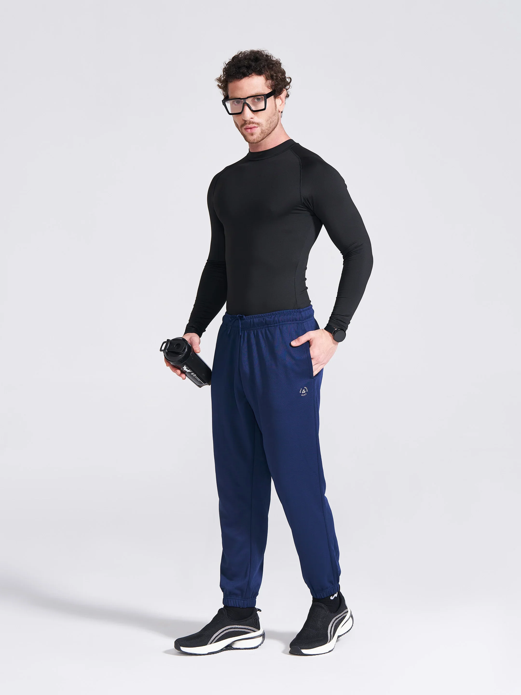 Men's Navy Regular Fit Track Pants - Image 4