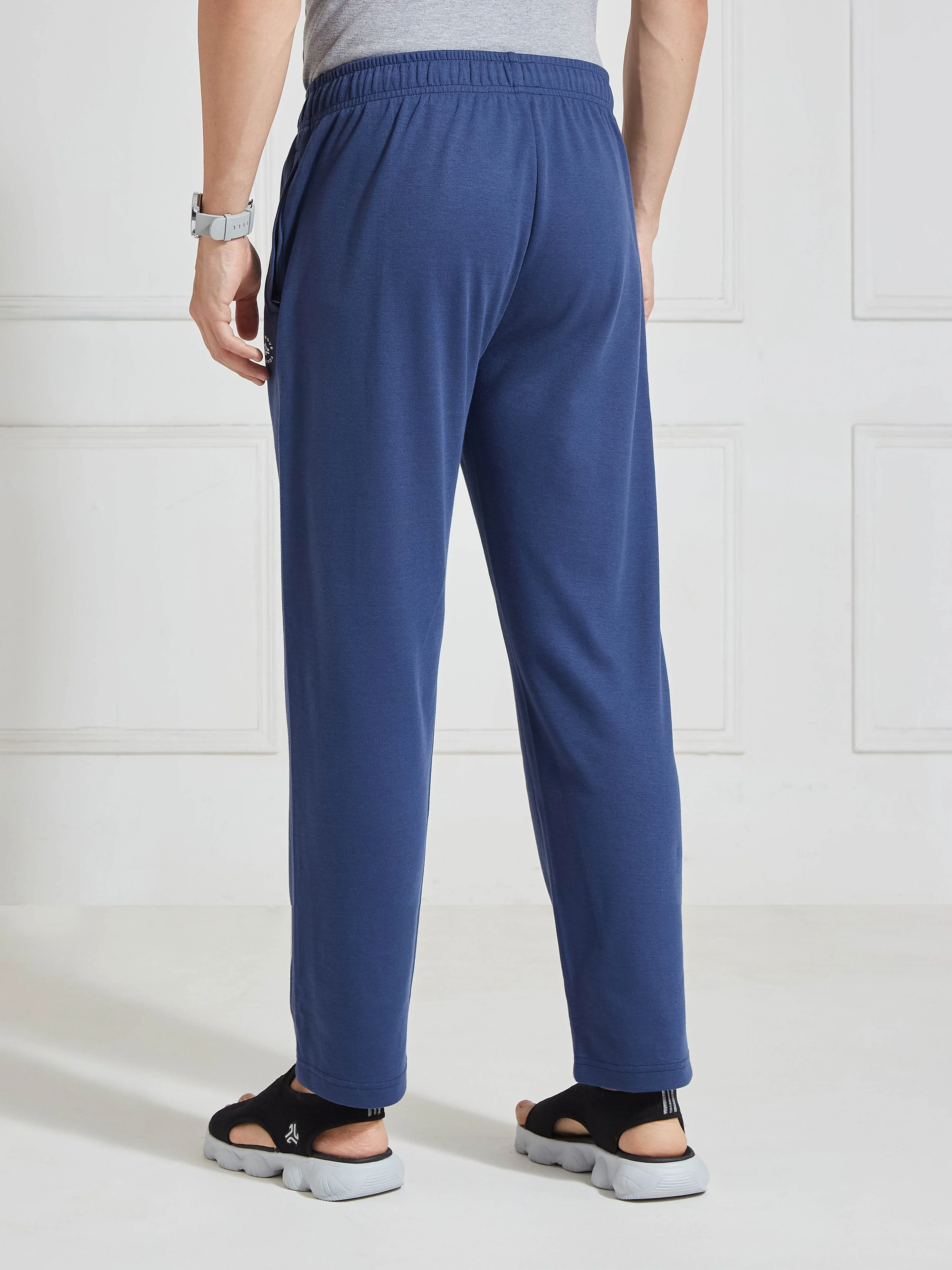 Men's Navy Regular Fit Track Pants - Image 6