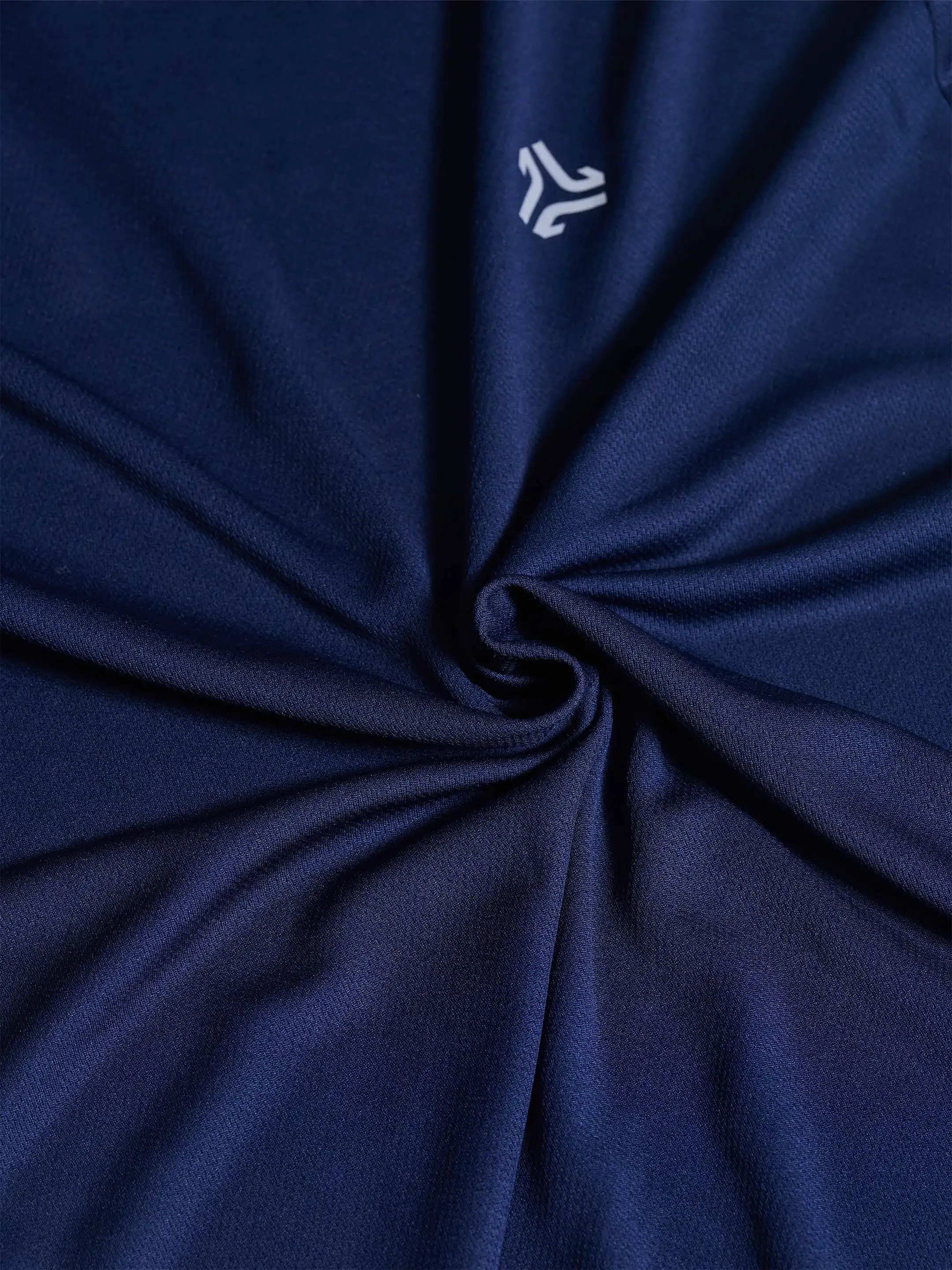 Men's Navy Solid Round Neck T-Shirt - Image 6