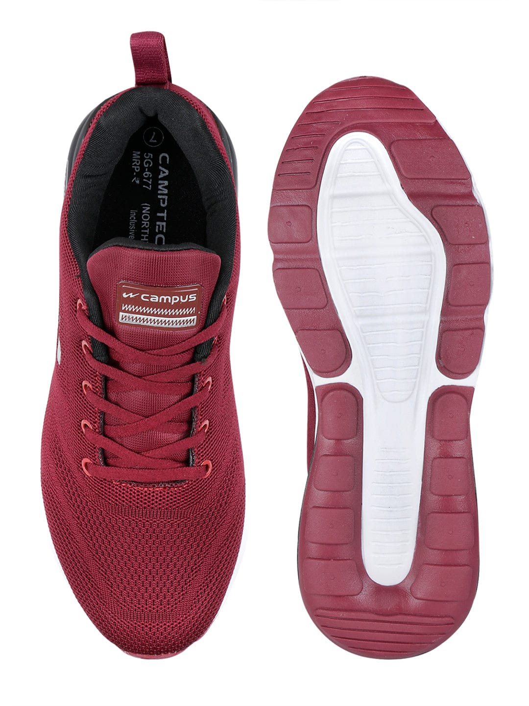 NORTH PLUS Burgundy Men's Running Shoes - Image 4