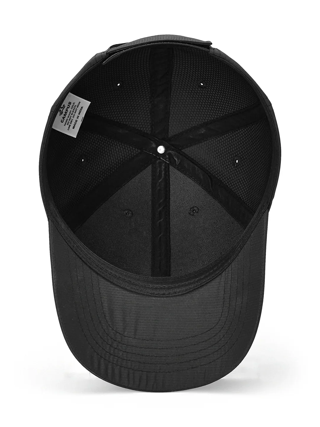 Polyester Solid Black Unisex Cap - Image 4