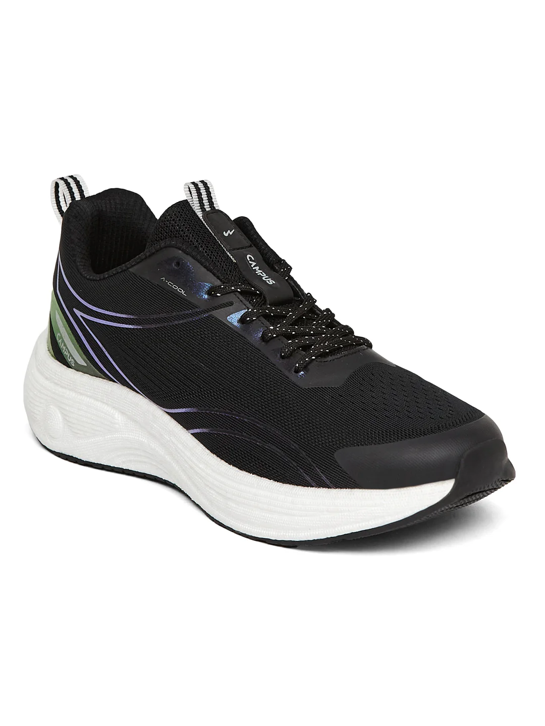 PUMPED Black Men's Running Shoes - Image 3