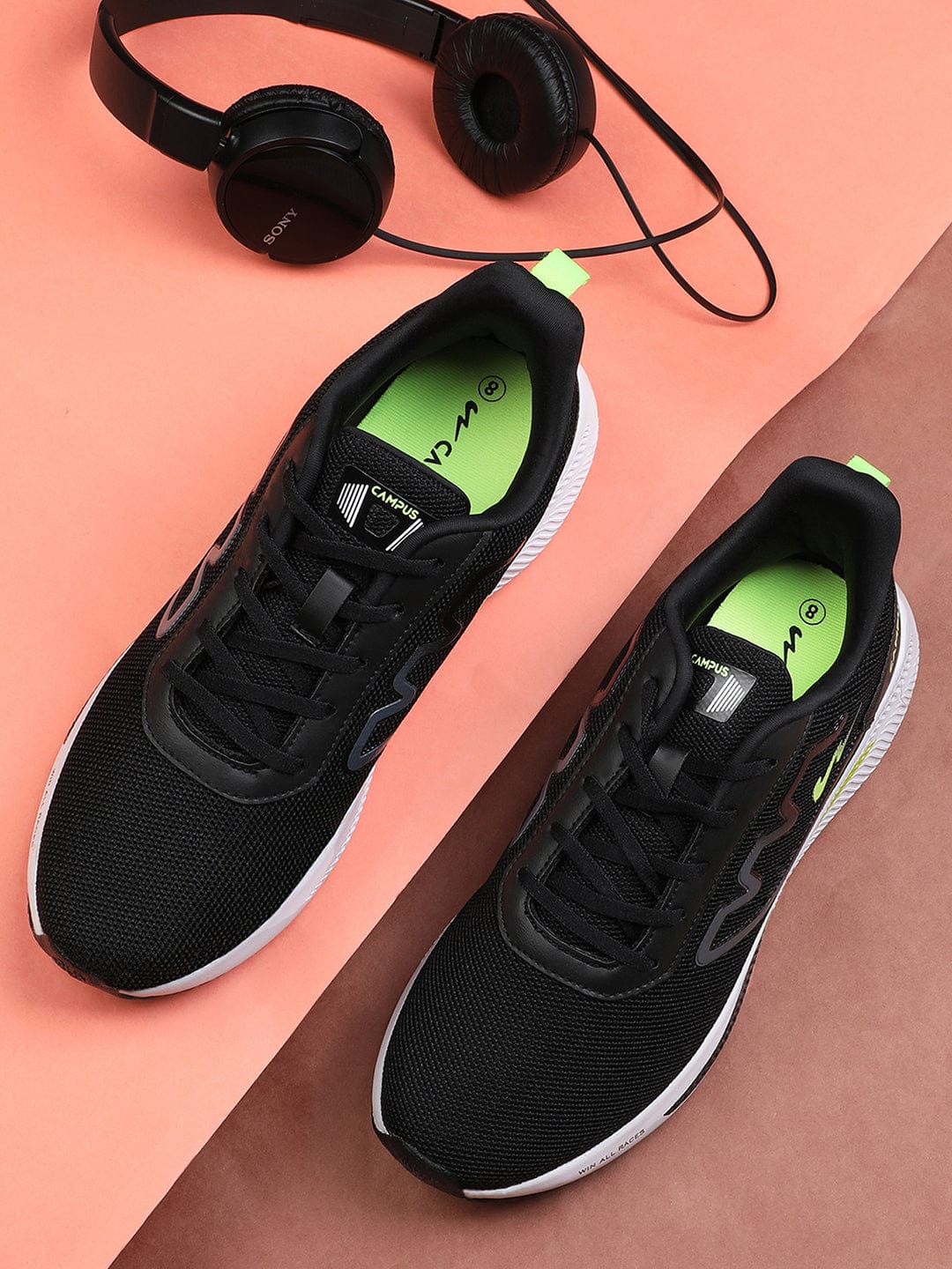 RAKE Black Men's Running Shoes - Image 5