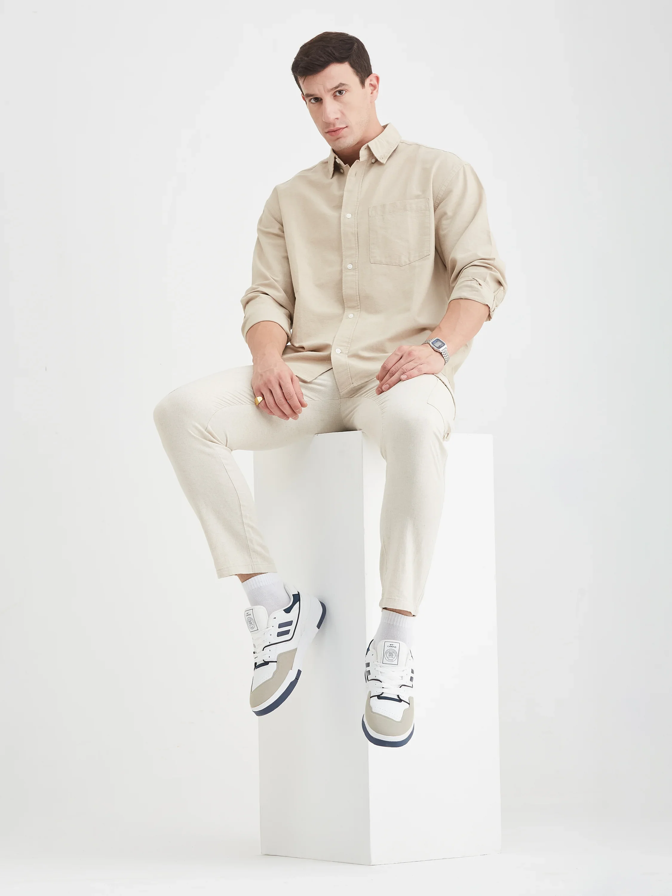 REVOLT White Men's Sneakers - Image 7