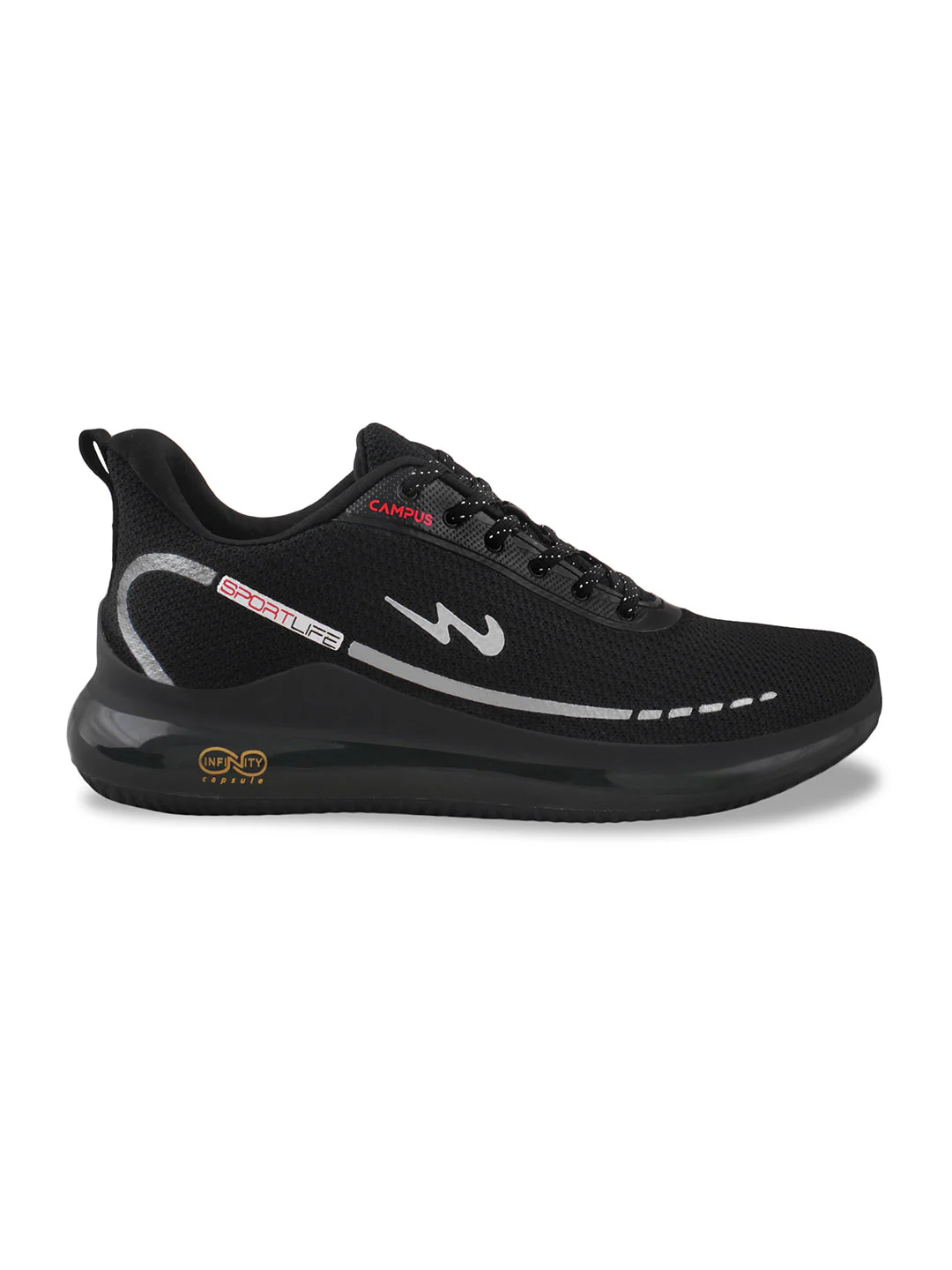 SENSOR Black Men's Running Shoes
