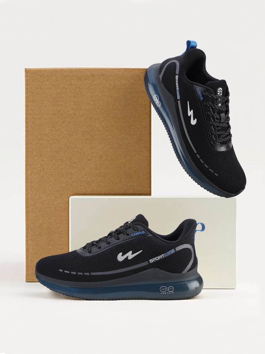SENSOR Black Men's Running Shoes - Image 5