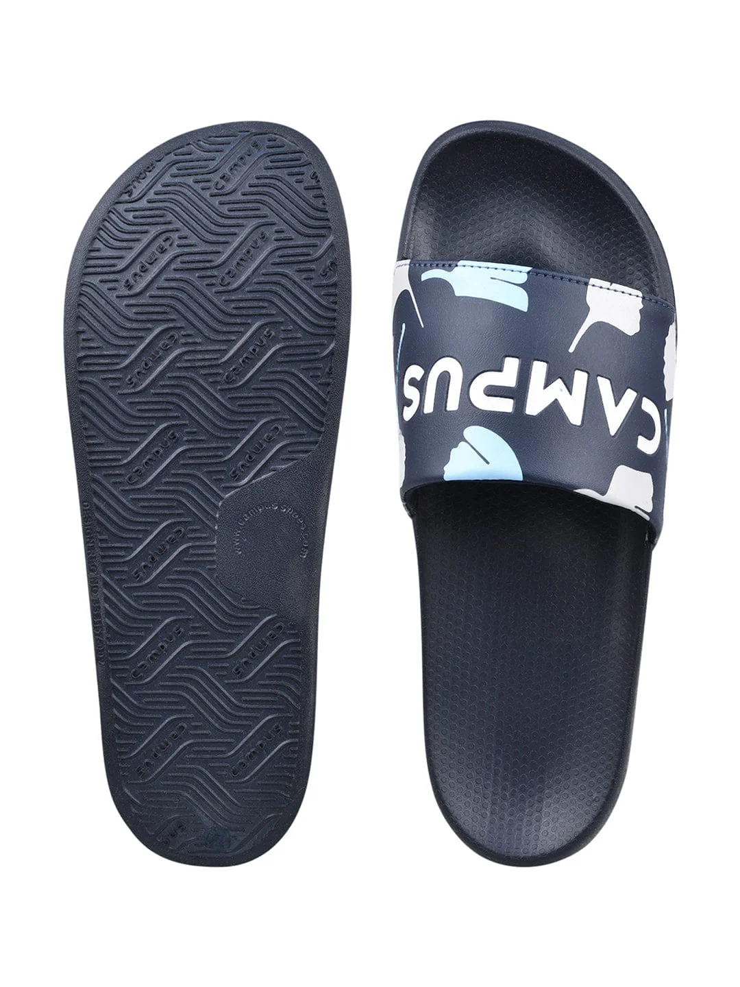 SL-433 Blue Men's Slides - Image 4