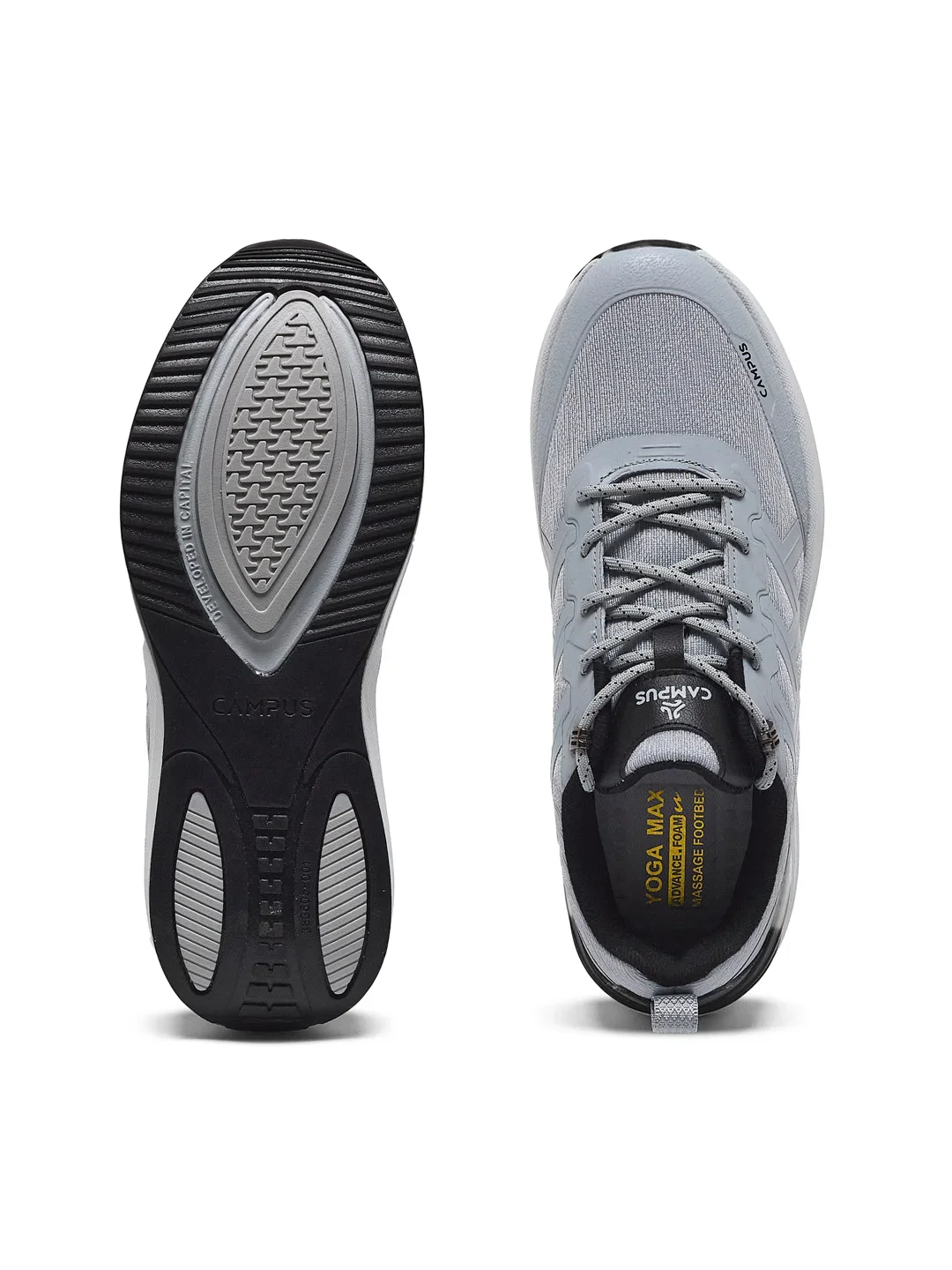 TRICK Grey Men's Running Shoes - Image 5