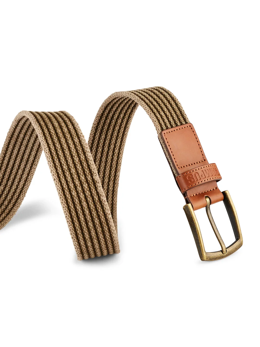 Web Braided Tan Unisex Belt - Image 3