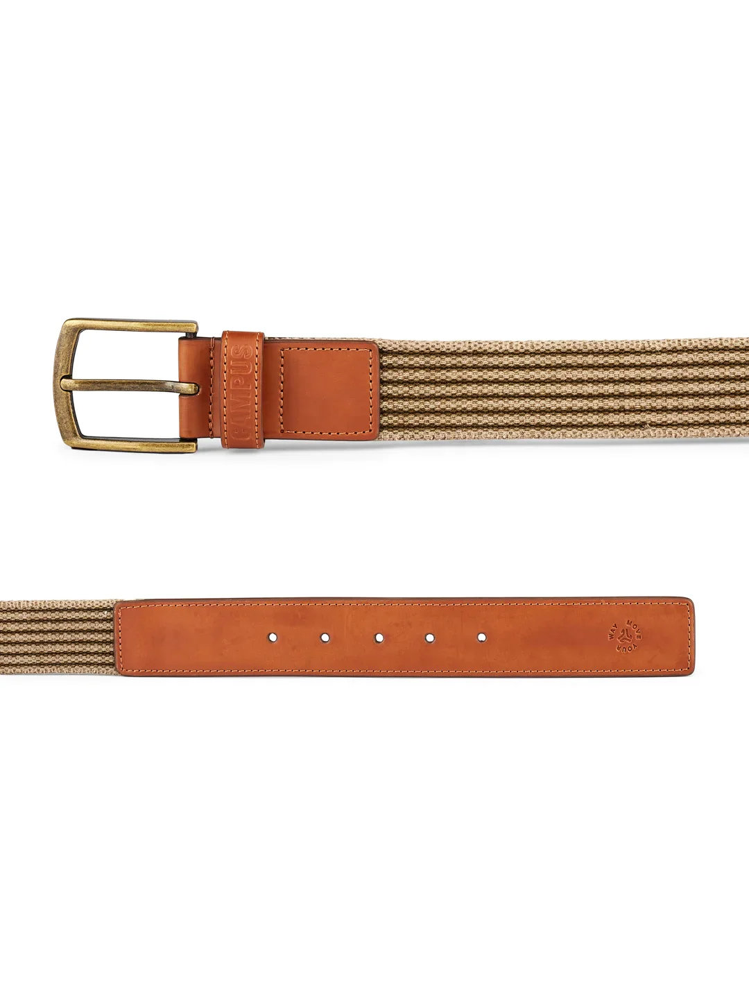 Web Braided Tan Unisex Belt - Image 4